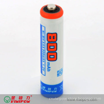 Low Self-Discharge Ni-MH AAA 800mAh Rechargeable Battery (VIP-AAA-800)
